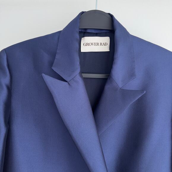 Grover Rad Jacket Womens XS Blue Collection 001 Wool Silk Art Oversized Blazer - Picture 6 of 14